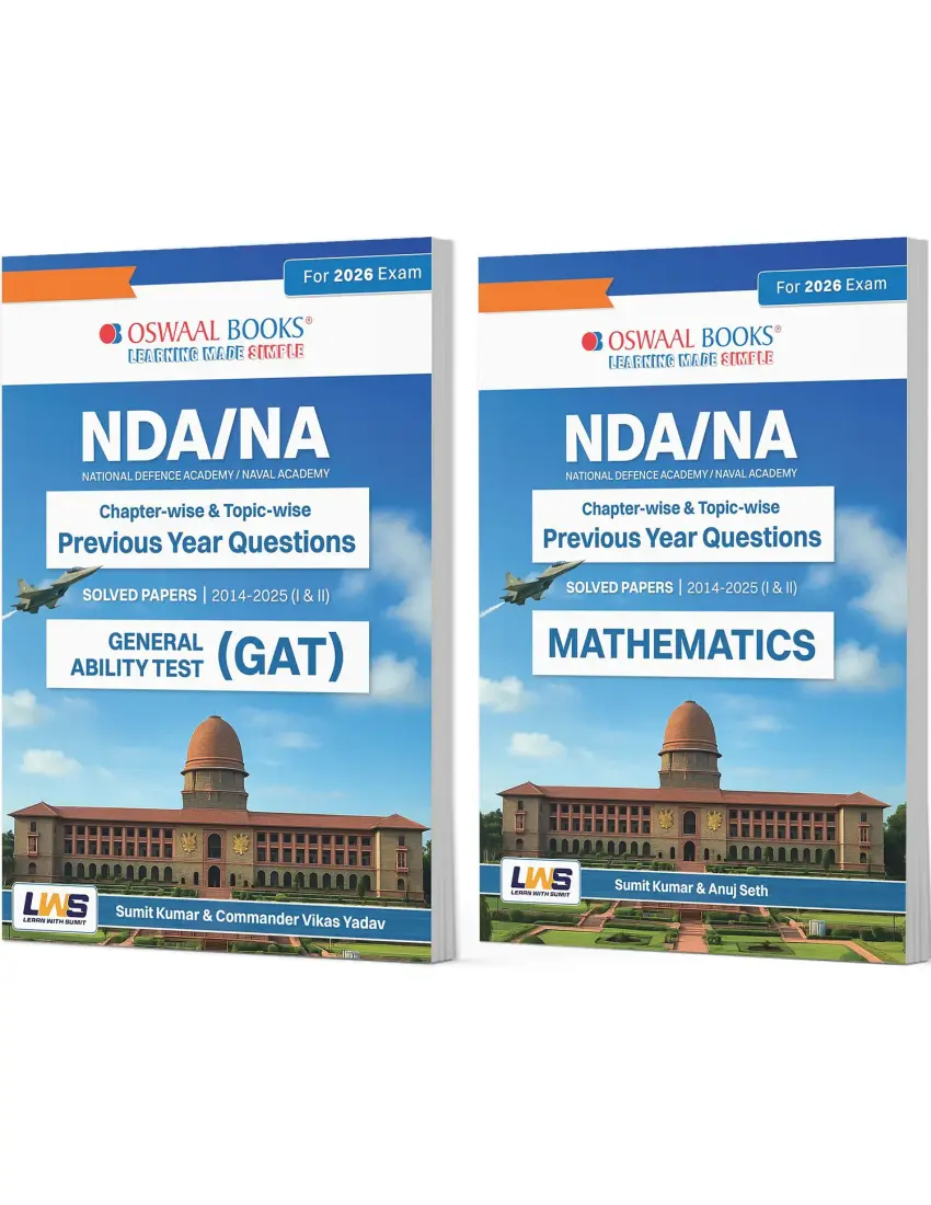 NDA-NA (National Defence Academy/Naval Academy) Chapter-wise & Topic-wise PYQ Solved Papers (2014-2025) (II) English, General Studies, Maths (Set of 2 Books) |For 2026 Exam
