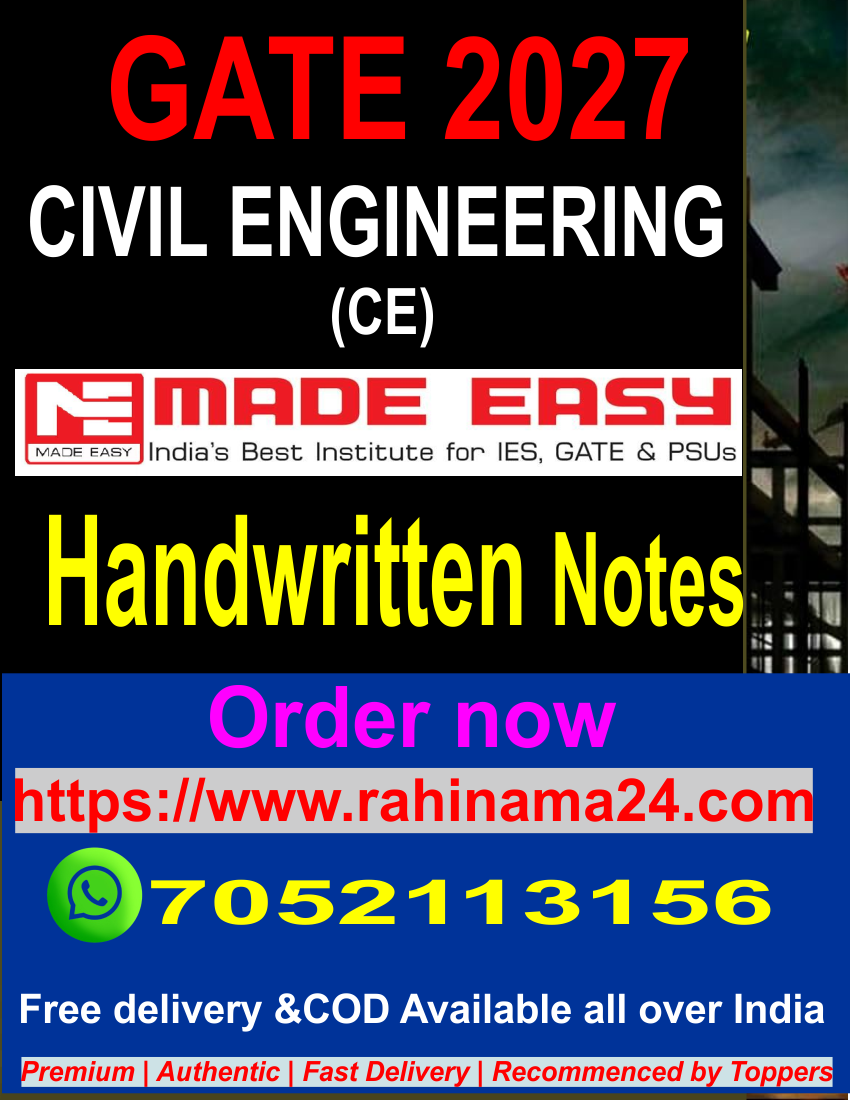 MADE EASY's CIVIL ENGINEERING TOPPERS NOTES | Medium: English | TARGET : GATE 2027