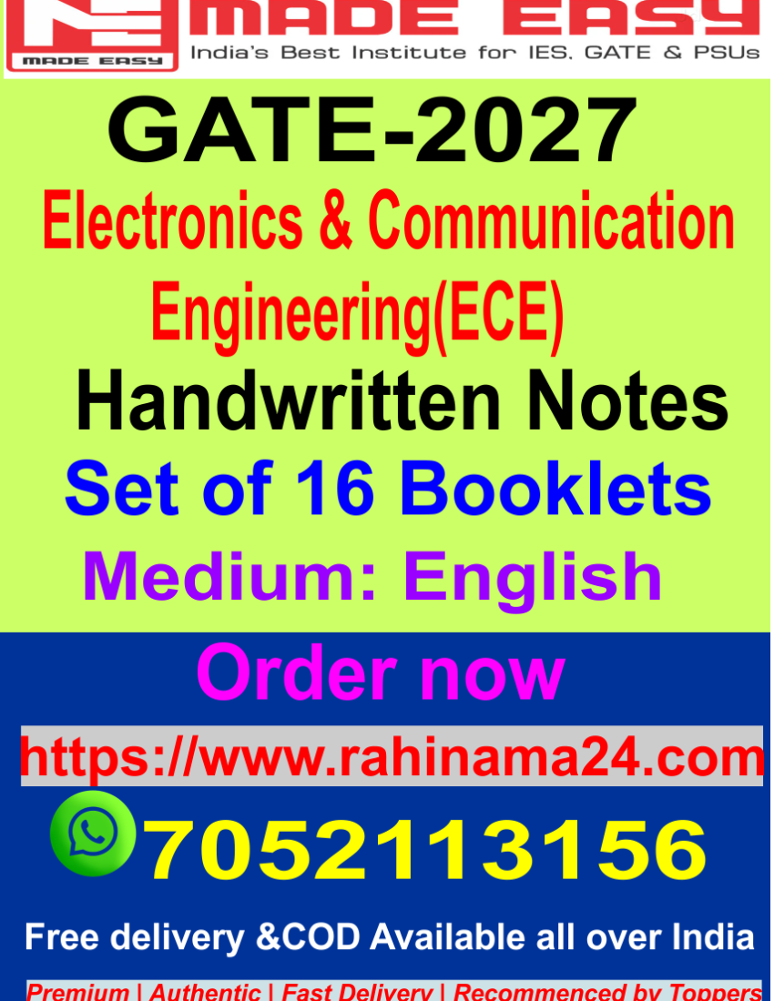 Electronics & Communication Engineering Hand Written Notes - (Set of 16 Subjects) -MADE EASY (2026-2027)