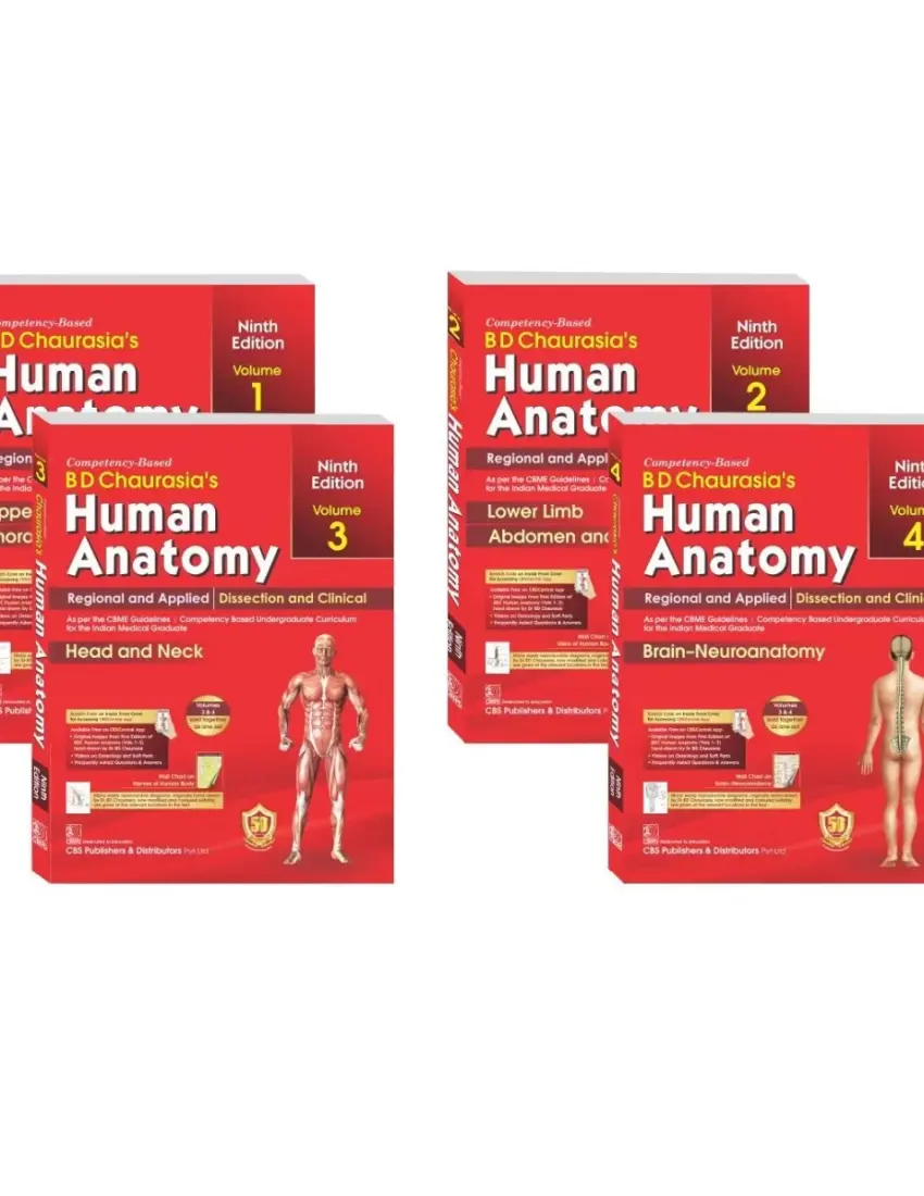 B D Chaurasia's Human Anatomy 4 Volumes Bundle