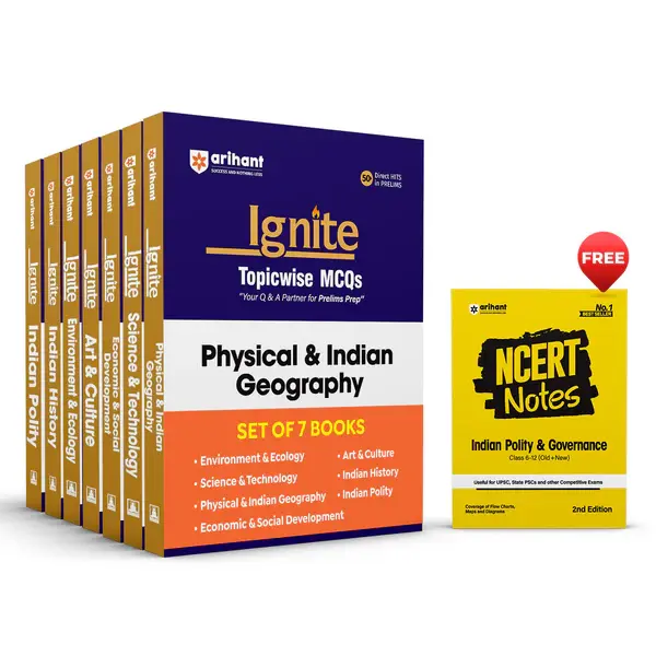 Combo of Ignite MCQs History, Environment & Ecology, Arts & Culture, Indian Polity, Economics & Social Development, Science & Technolgy & Physical & Indian Geography