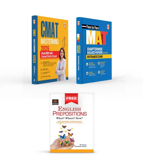 Combo of CMAT & Face to Face MAT Exam 2025 | Study Guide with mock Test & Chapterwise Solved Papers | With Free English Prepositions | English Medium