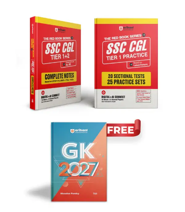 Combo of SSC CGL (Tier 1 & 2) Exam 2026 | Complete Notes & 20 Sectional Tests & 25 Practice Sets | With Free General Knowledge @65