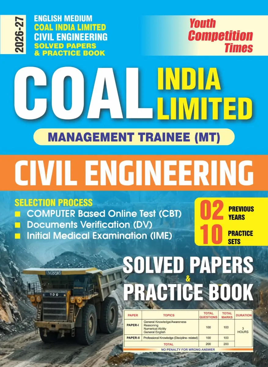 English Medium) COAL INDIA Limited l Management Trainee (MT) l Civil Engineering (2 Previous Year & 10 Practice Set) Solved Papers & Practice Book l 2026-27
