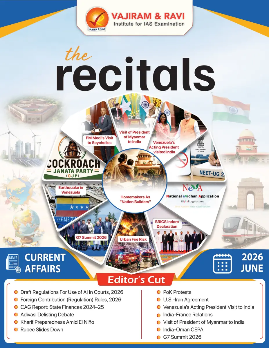 Vajiram & Ravi – The Recitals (Monthly Current Affairs Magazine) – June 2026 | English Medium