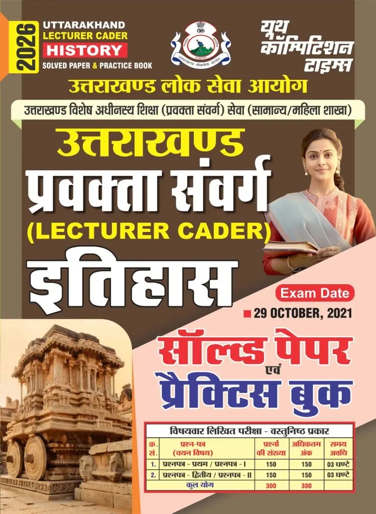 UTTARAKHAND LECTURER CADER HISTORY Solved Papers & Practice Book - 2026