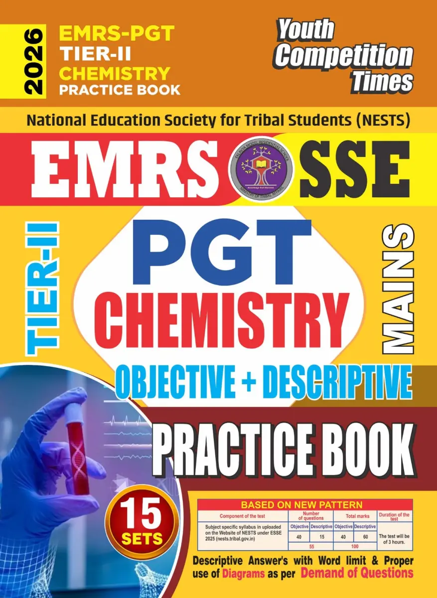 EMRS-PGT TIER-II Chemistry (Mains) Practice Book Objective+Descriptive (15 Sets) - 2026