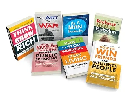 7 Powerful Books for Personal Growth & Financial Success : A Motivational Gift Set - Think & Grow Rich, The Art of War, How to Win Friends & More, Educational learning Book