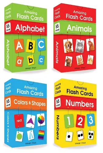 Amazing Flash Cards Set Of 4 Boxes: Early Development OF Preschool Toddler (220 Cards, Alphabet, Number, Animals, Colors And Shapes): Early Development of Preschool Toddler
