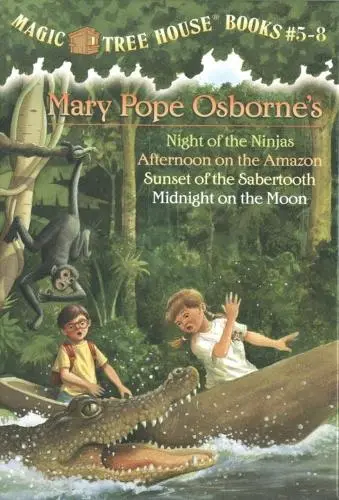Magic Tree House Books 5-8 Boxed Set: Night of the Ninjas; Afternoon on the Amazon; Sunset of the Sabertooth; Midnight on the Moon(Magic Tree House) (Paperback) | Released: 28 May 2002