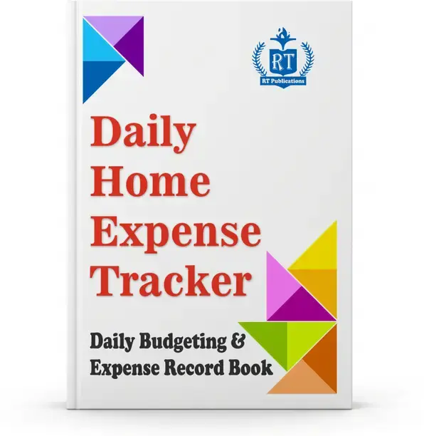 RT Publications Daily Expense Tracker Book & Home Budget Planner: Household Expense Record Book for Bills, EMI, Loan Payments,