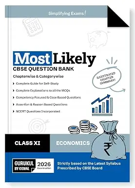 Gurukul By Oswal Economics Most Likely CBSE Question Bank for Class 11 Exam 2026 - Chapterwise & Categorywise, Competency Focused Qs, NCERT Qs, Case, Assertion & Reasoning