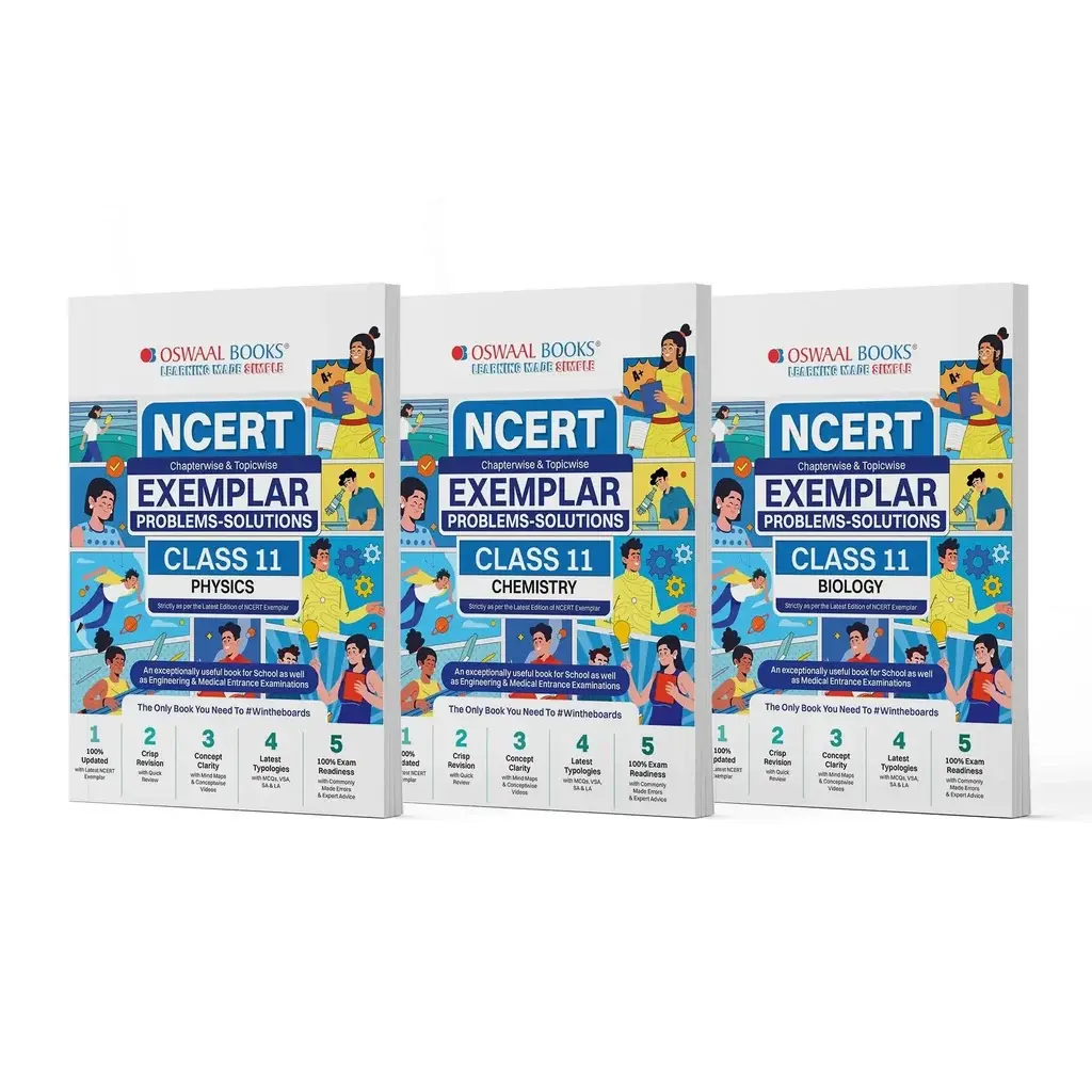 NCERT Exemplar (Problems - Solutions) Class 11 Physics, Chemistry and Biology (Set of 3 Books) For Upcoming Exam