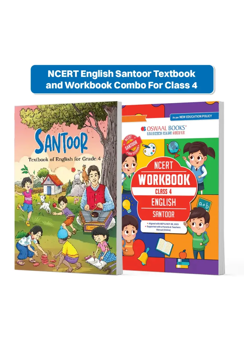 NCERT English Santoor Textbook and Workbook For Class 4 | Updated NCERT Pattern | Includes Mind Maps & Revision notes | Teachers Manual (Set of 2 Books)