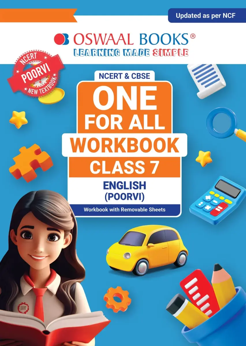 One For All Workbook Class 7 English | NCERT & CBSE | Latest Poorvi | NCF Compliant | Competency-Based Assessment, Literature Practice & Language Skills