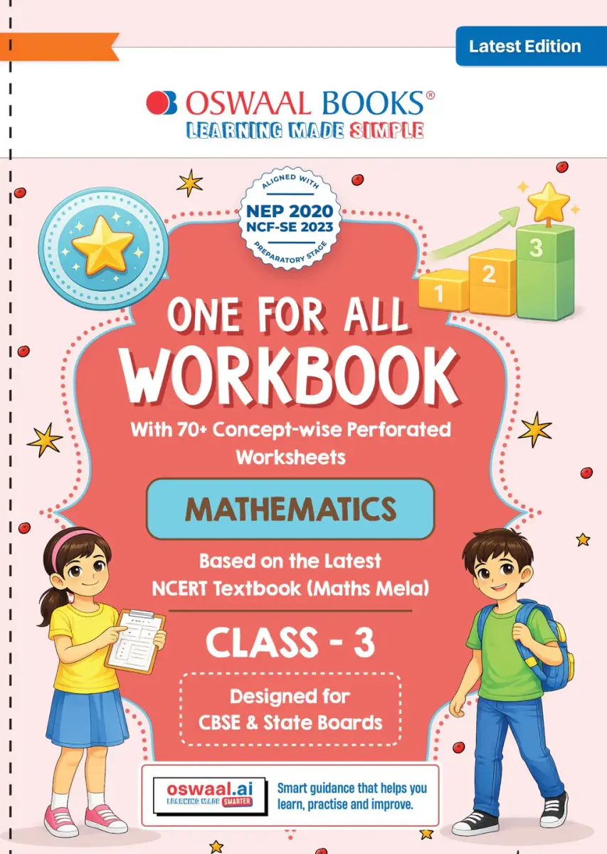 One for All Workbook Class 3 Mathematics | 70+ Concept-wise Perforated Worksheets | Based on NCERT Maths Mela