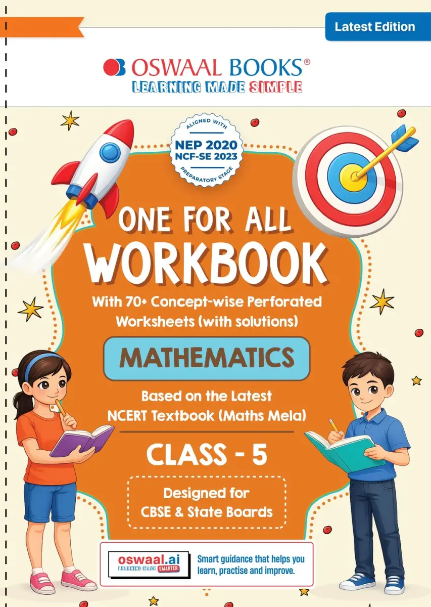 One for All Workbook Class 5 Mathematics | 70+ Concept-wise Perforated Worksheets | Based on NCERT Maths Mela