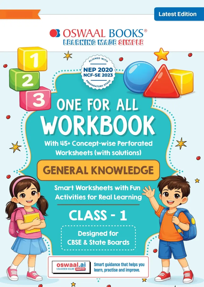 One for All Workbook Class 1 General Knowledge | 45+ Concept-wise Perforated Worksheets | Based on NCERT