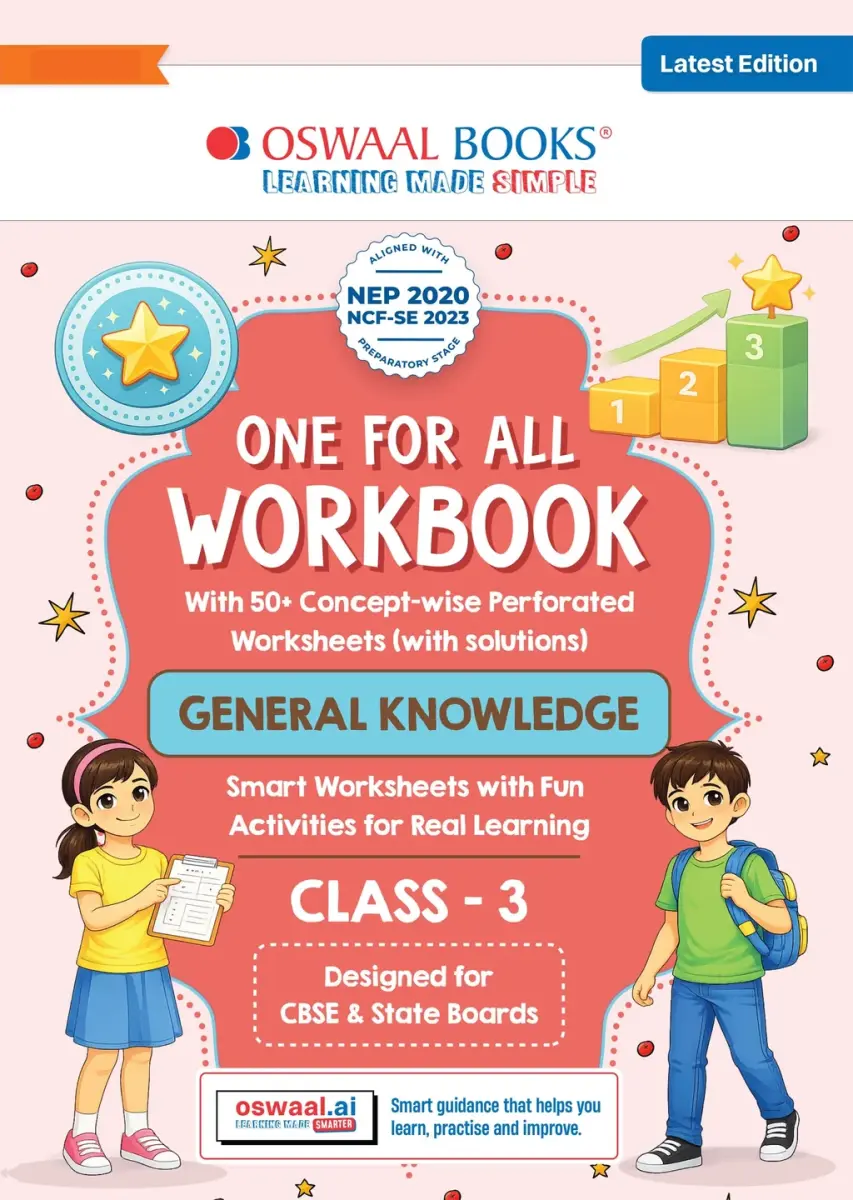One for All Workbook Class 3 General Knowledge | 50+ Concept-wise Perforated Worksheets