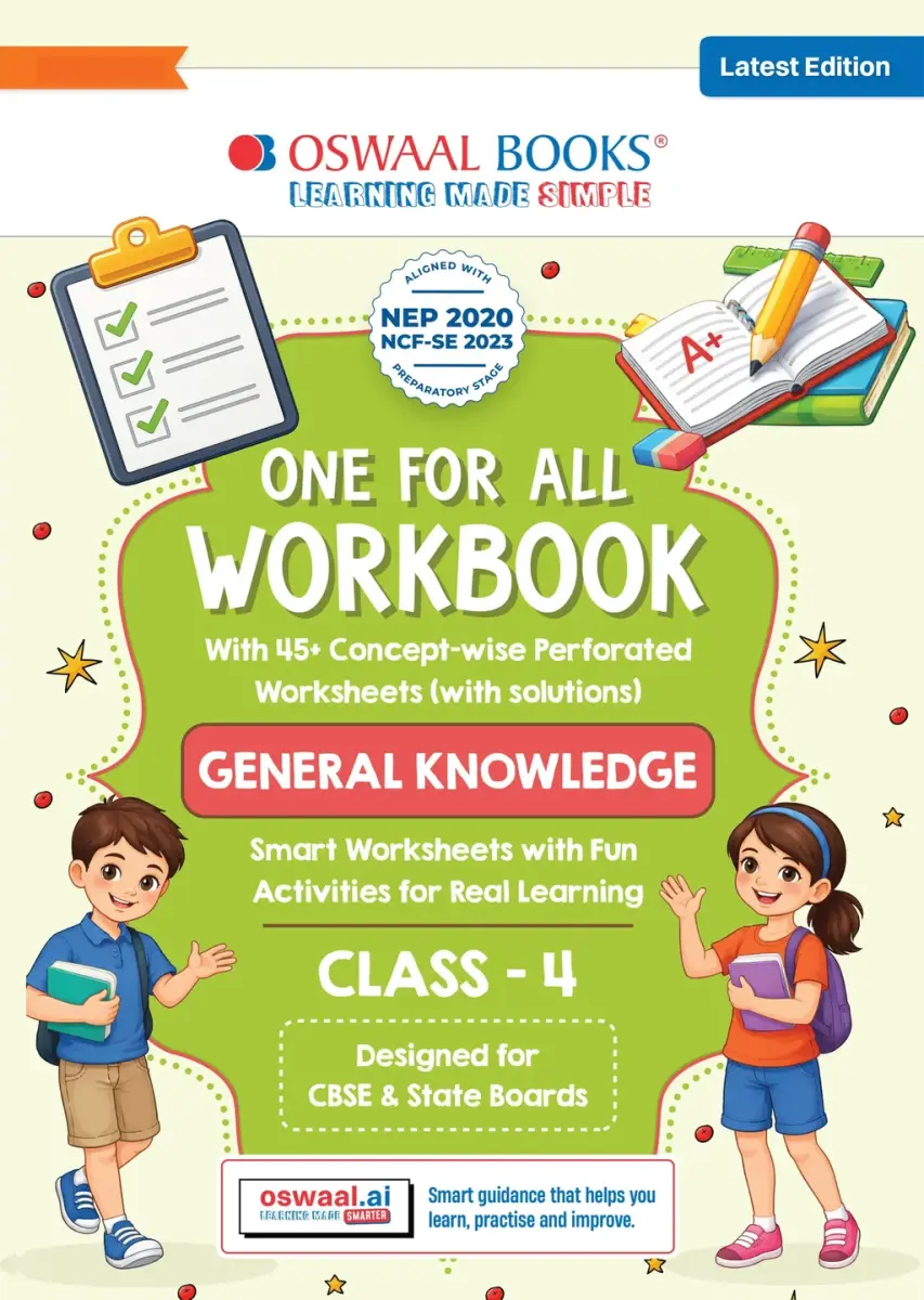 One for All Workbook Class 4 General Knowledge | 45+ Concept-wise Perforated Worksheets