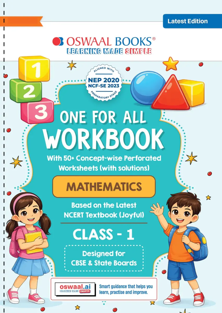 One for All Workbook Class 1 Mathematics | 50+ Concept-wise Perforated Worksheets