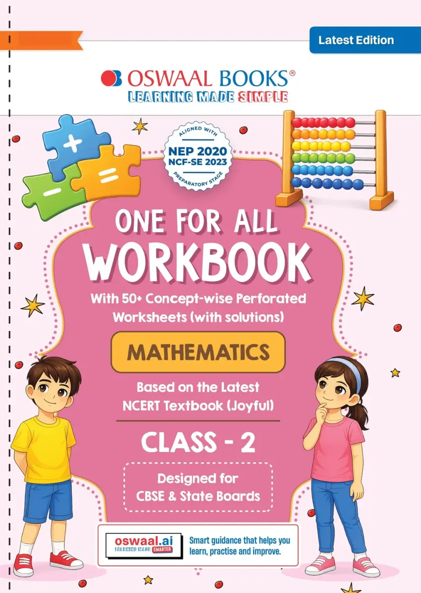 One for All Workbook Class 2 Mathematics | 50+ Concept-wise Perforated Worksheets | Based on NCERT Joyful