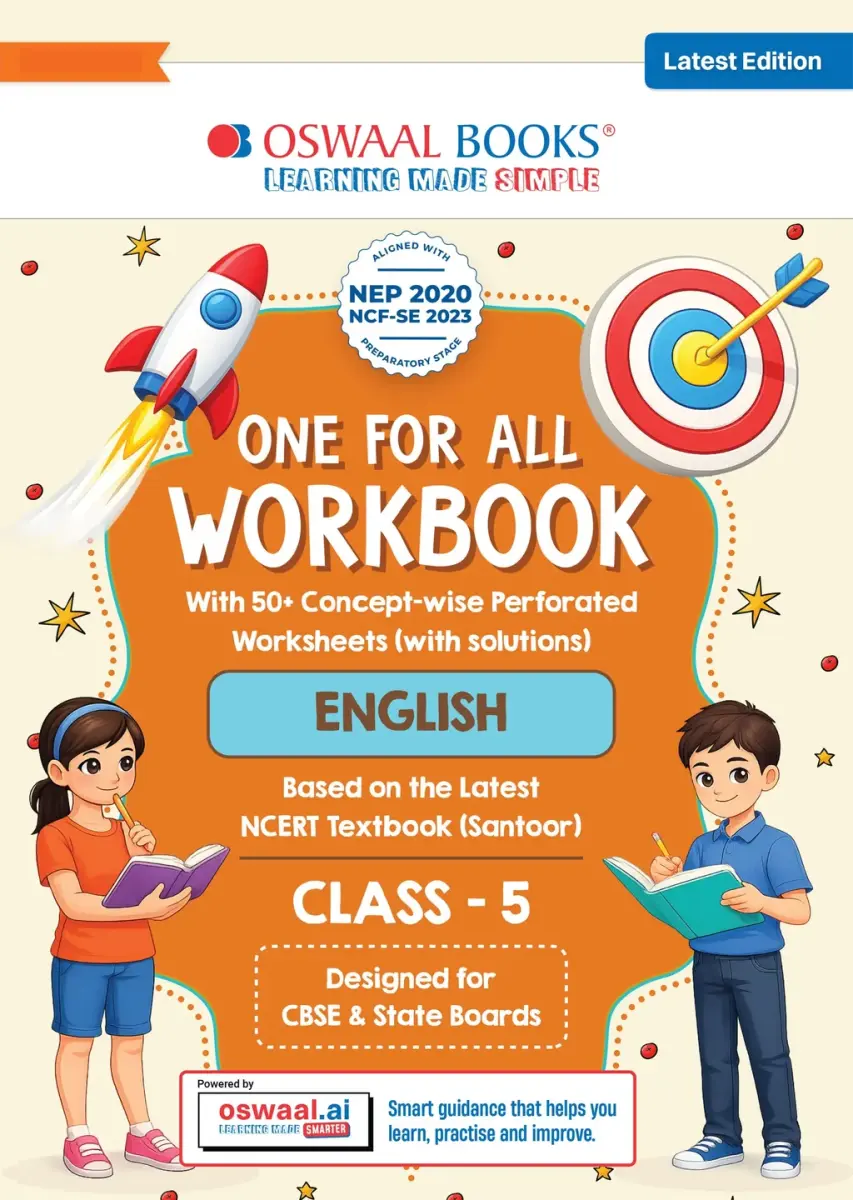 One for All Workbook Class 5 English | 50+ Concept-wise Perforated Worksheets | Based on NCERT Santoor ntific Skills