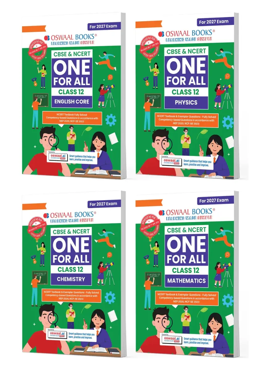 CBSE & NCERT One for All Class 12 English Core, Physics, Chemistry & Mathematics (Set of 4 Books)