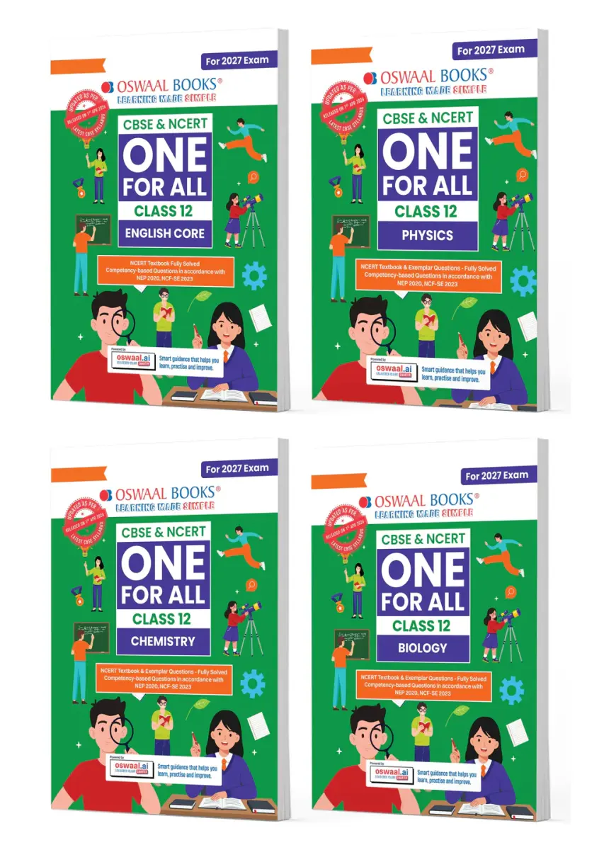 CBSE & NCERT One for All Class 12 English Core, Physics, Chemistry & Biology (Set of 4 Books)