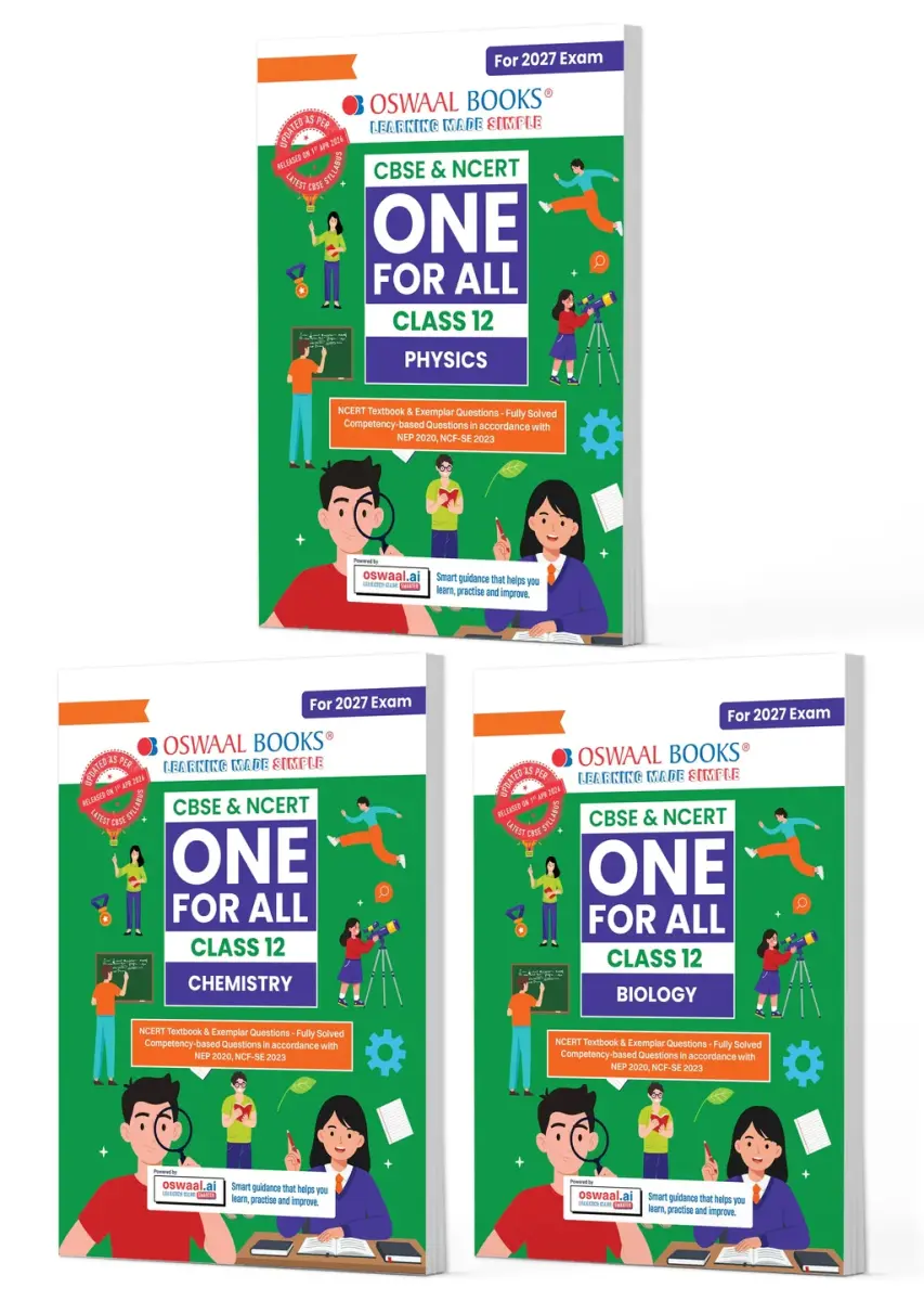 CBSE & NCERT One for All Class 12 Physics, Chemistry & Biology (Set of 3 Books) | Includes 2026 Papers