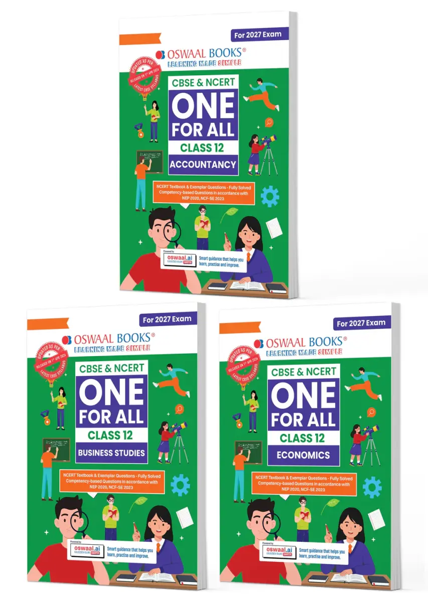 CBSE & NCERT One for All Class 12 Accountancy, Business Studies & Economics (Set of 3 Books) | Includes 2026 Papers