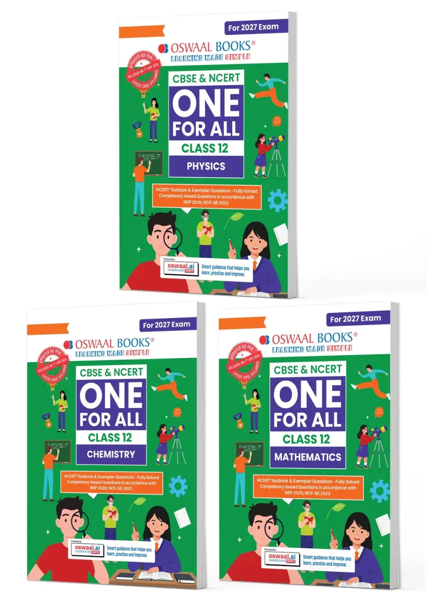 CBSE & NCERT One for All Class 12 Physics, Chemistry & Mathematics (Set of 3 Books) | Includes 2026 Papers