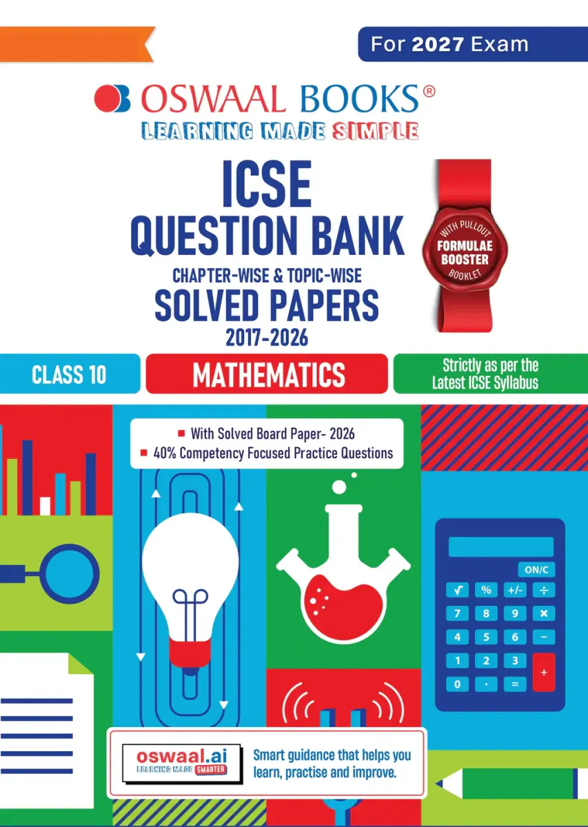Class 10 ICSE Question Bank Mathematics (2017-2026) | For 2027 Exam Chapter-wise