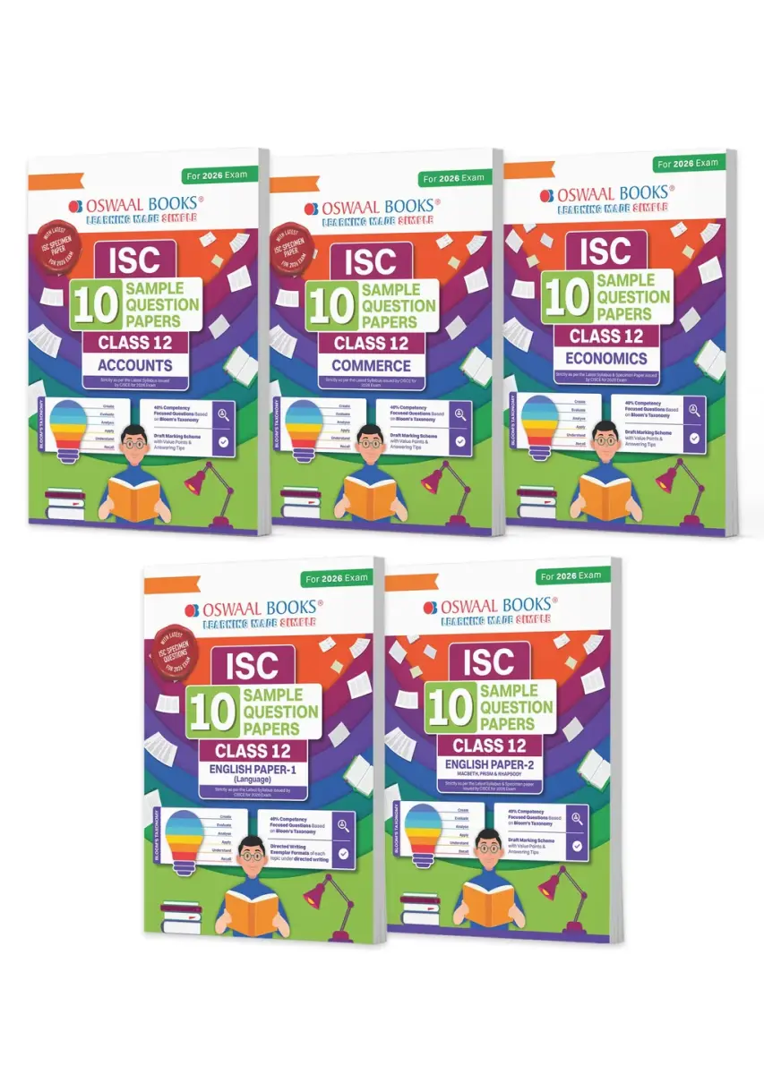 ISC 10 Sample Question Papers Class 12 (Set of 5 Books) Accounts, Commerce, Economics