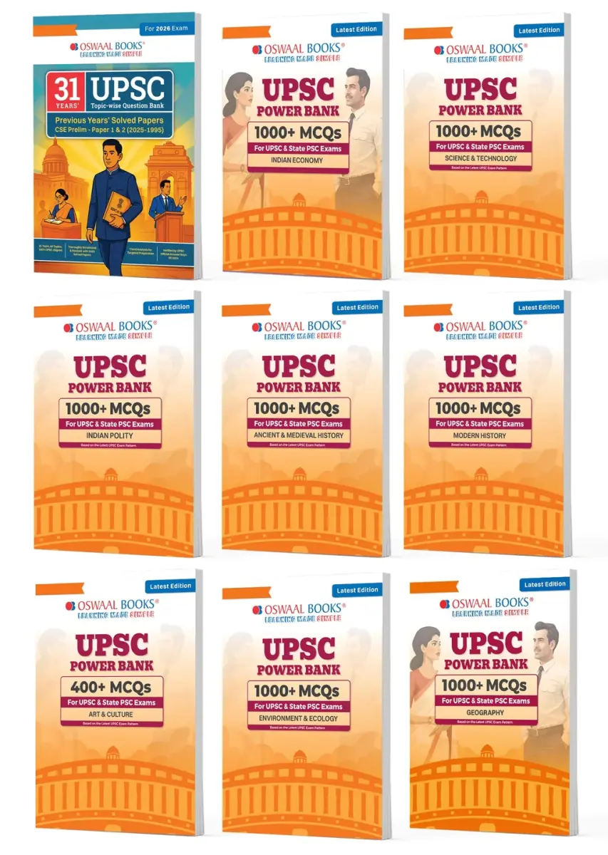 Power Bank 1000+ MCQs for UPSC | Modern History, Ancient & Medieval History, Indian Polity, Indian Economy