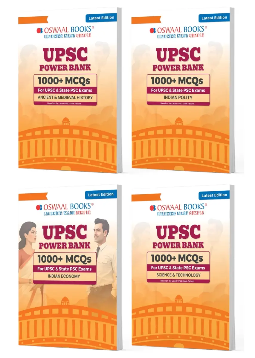Power Bank | 1000+ MCQs For UPSC And State PSCs Exams | Ancient & Medieval History, Indian Polity, Indian Economy