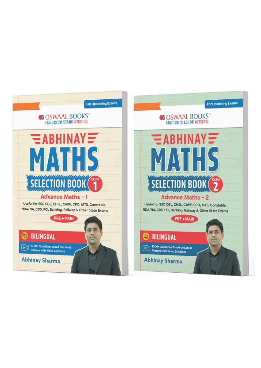 Abhinay Maths Selection Book-Vol. 1 & Vol. 2 (Set of 2 Books) Bilingual Workbook for SSC & All Govt Exams