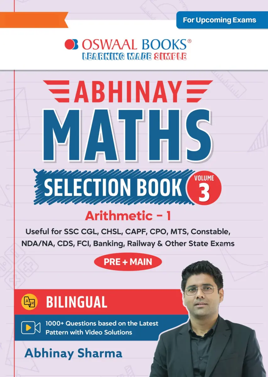 Abhinay Maths Selection Book-Vol. 3 | Bilingual Workbook for SSC CGL, CHSL, CAPF & All Govt Exams | Concept Based Questions with Video Solutions