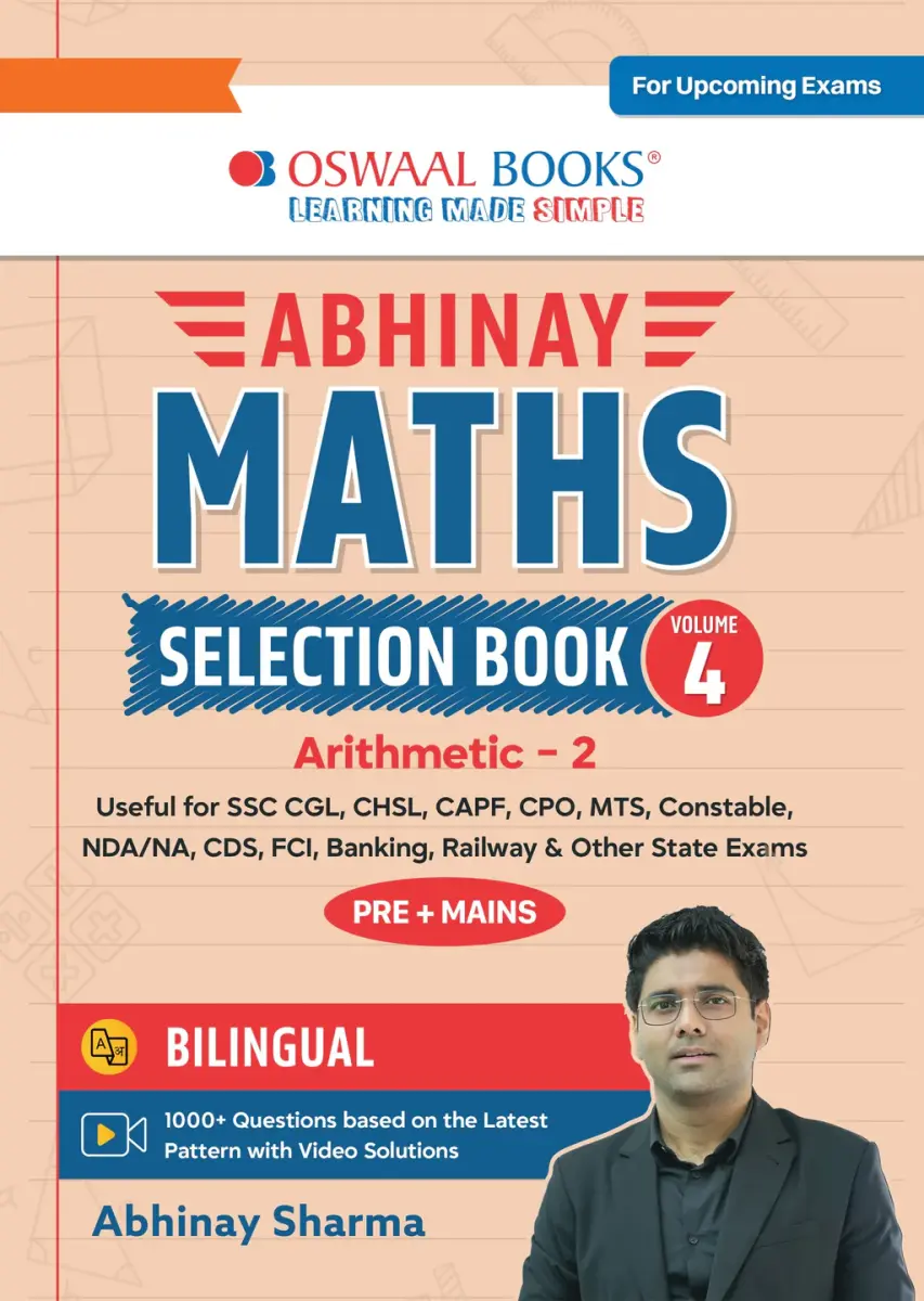 Abhinay Maths Selection Book-Vol. 4 | Bilingual Workbook for SSC CGL, CHSL, CAPF & All Govt Exams | Concept Based Questions with Video Solutions