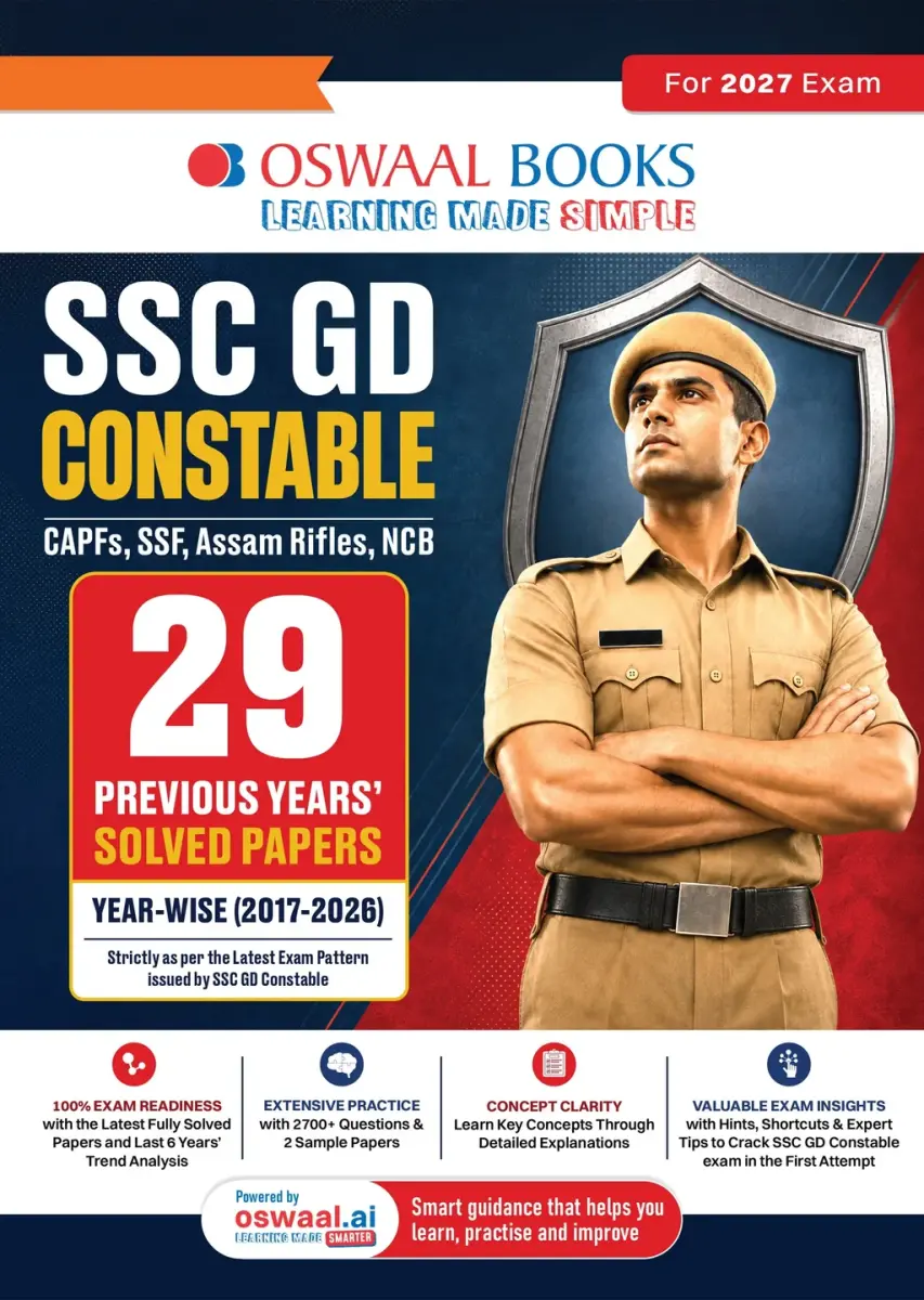 SSC GD Constable 29 Previous Years' Solved Papers | CAPFs, SSF, Assam Rifles, NCB Year-wise 2017-2026 | Latest 2026 Solved Papers | For 2027 Exam | Oswaal AI