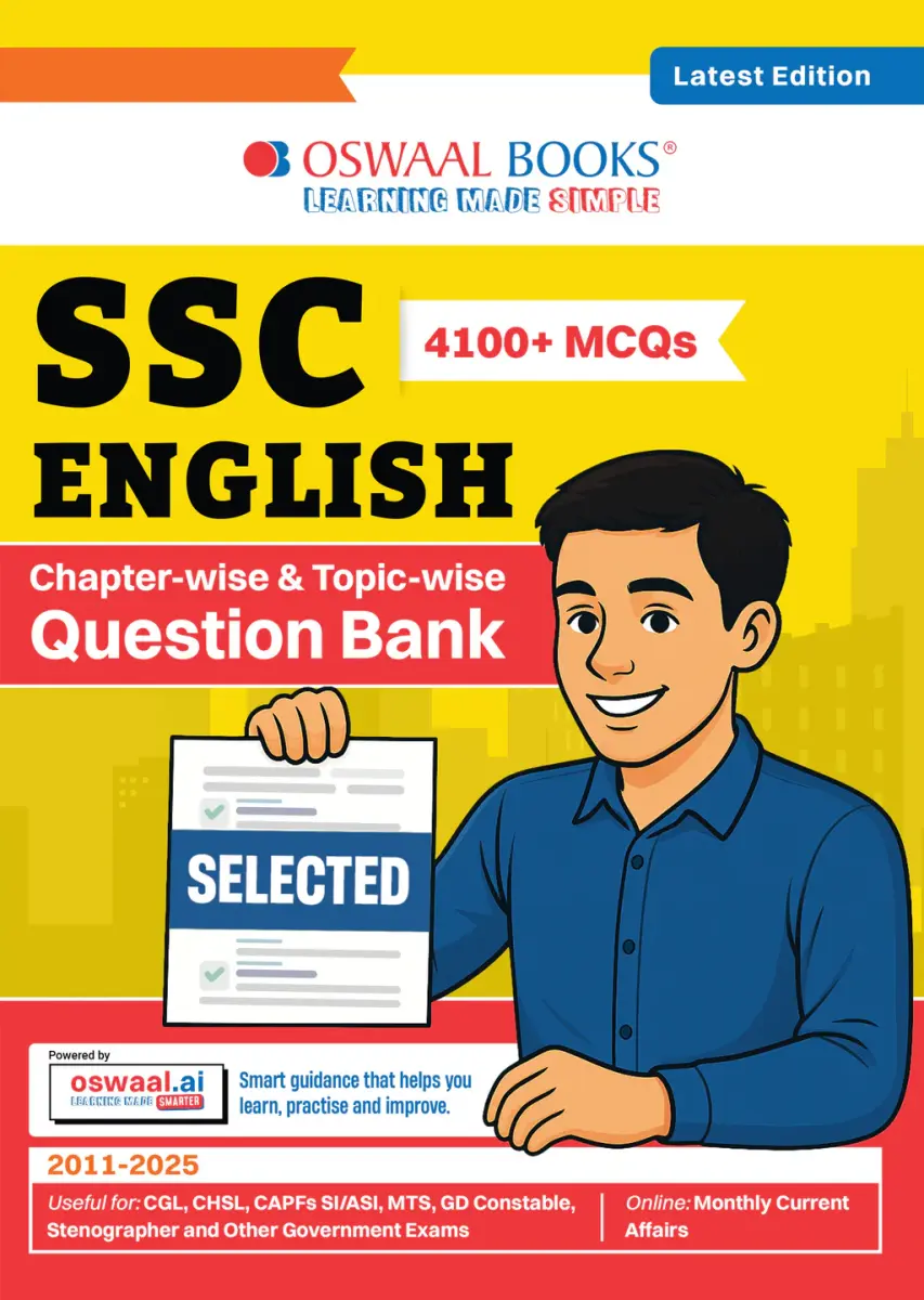 SSC General English 15 Years Question Bank | 4100+ MCQs Tier-1 Chapter-wise & Topic-wise | SSC CGL, CHSL, MTS, CPO | Previous Years 2011-2025 | For 2026 Exam