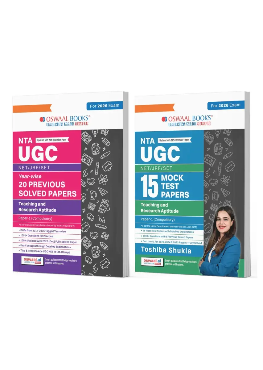 NTA UGC NET Paper-1 20 Solved Papers Year-wise (2015-2025) + 15 Mock Test Papers Teaching & Research Aptitude General Paper-1