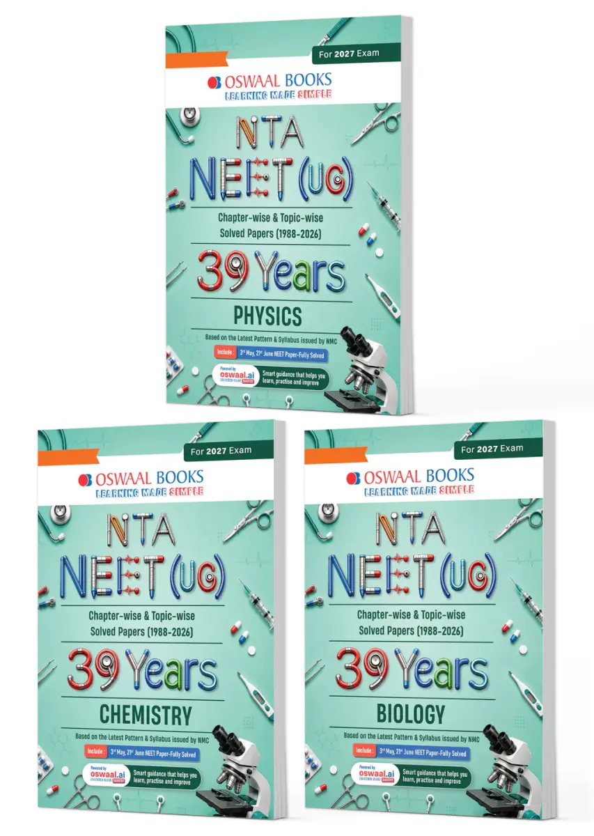 NEET (UG) 39 Years' Chapter-wise & Topic-wise Question Bank-Physics, Chemistry And Biology (Set of 3 Books)