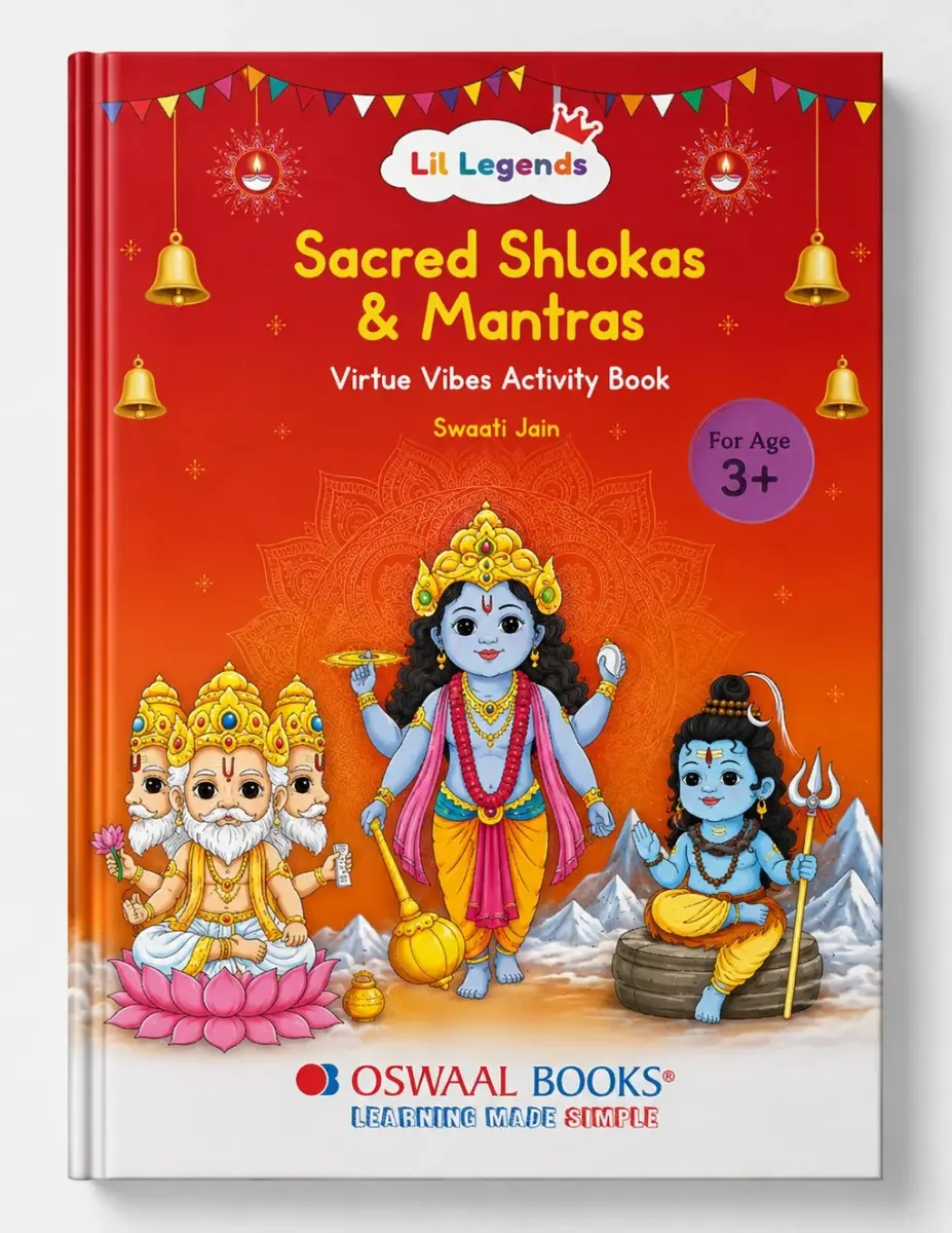 Lil Legends Sacred Shlokas & Mantras Activity Book for Kids Age 3+ Years - Virtue Vibes | Easy-to-Read Hindu Prayers