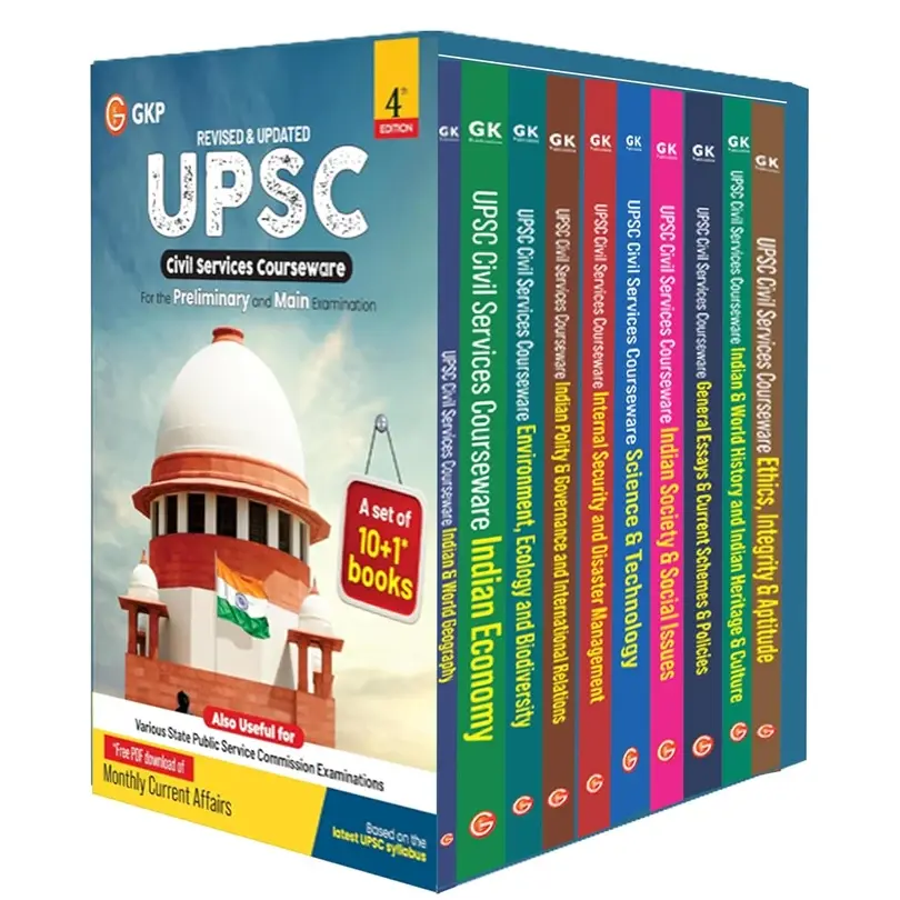 UPSC 2026: IAS General Studies Civil Services Courseware Set - For Prelims & Mains Exams | Set of 10 Books + 1 (Monthly Current Affairs)