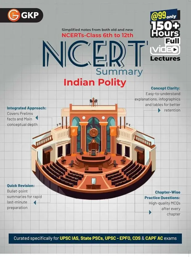 UPSC 2026: Indian Polity NCERT Summary (Class 6th-12th) for Civil Services & State PSC Exams | Chapter-wise Practice Questions | UPSC NCERT IAS Prelims & Mains Preparation
