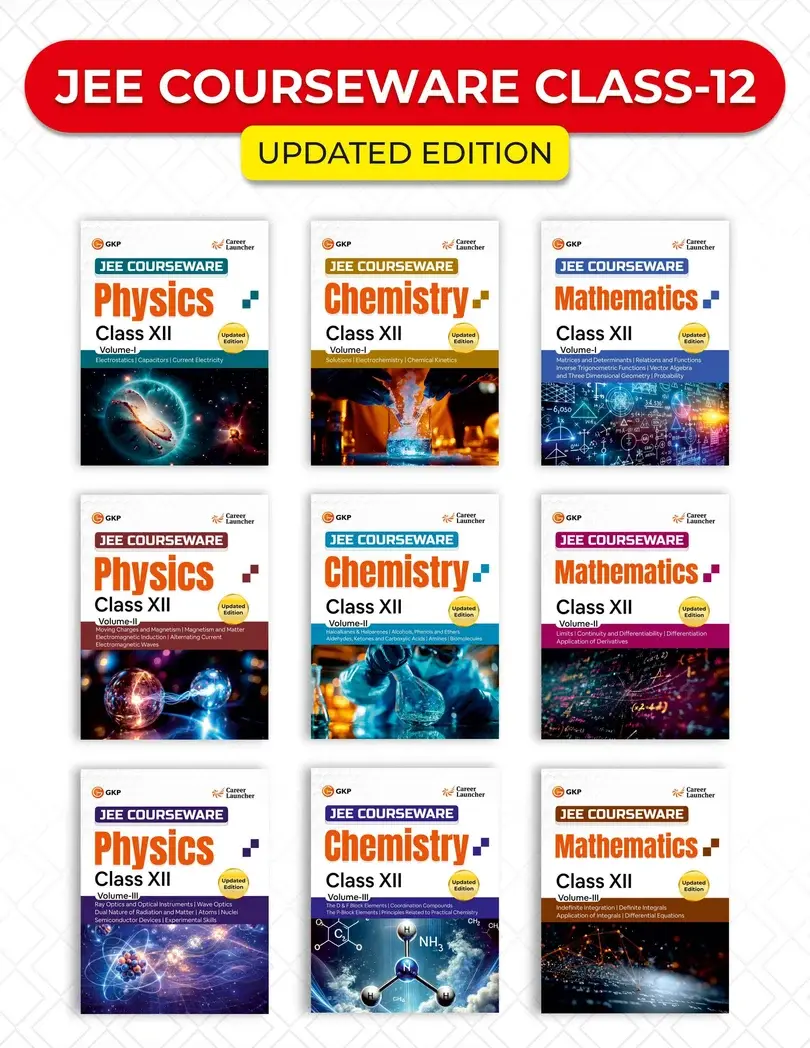 IIT-JEE Class-12 Courseware PCM (Set of 9 Books) | Physics, Chemistry & Mathematics (3 Volumes Each)