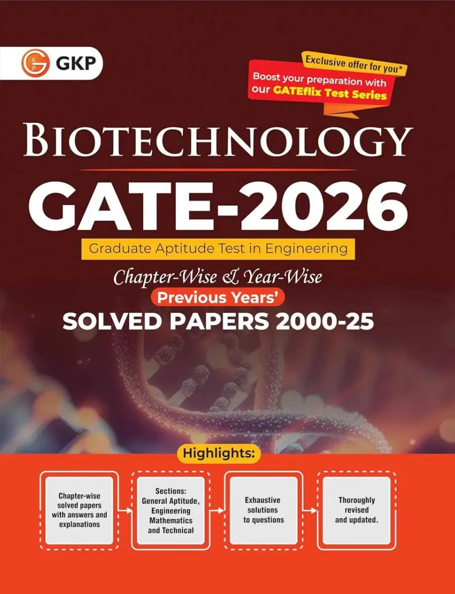 GATE 2026: Biotechnology - Chapter-wise & Year-wise Previous Years Solved Papers (2000-2025) | Detailed Answers & Explanation | GATE-BT Exam Prep Papers