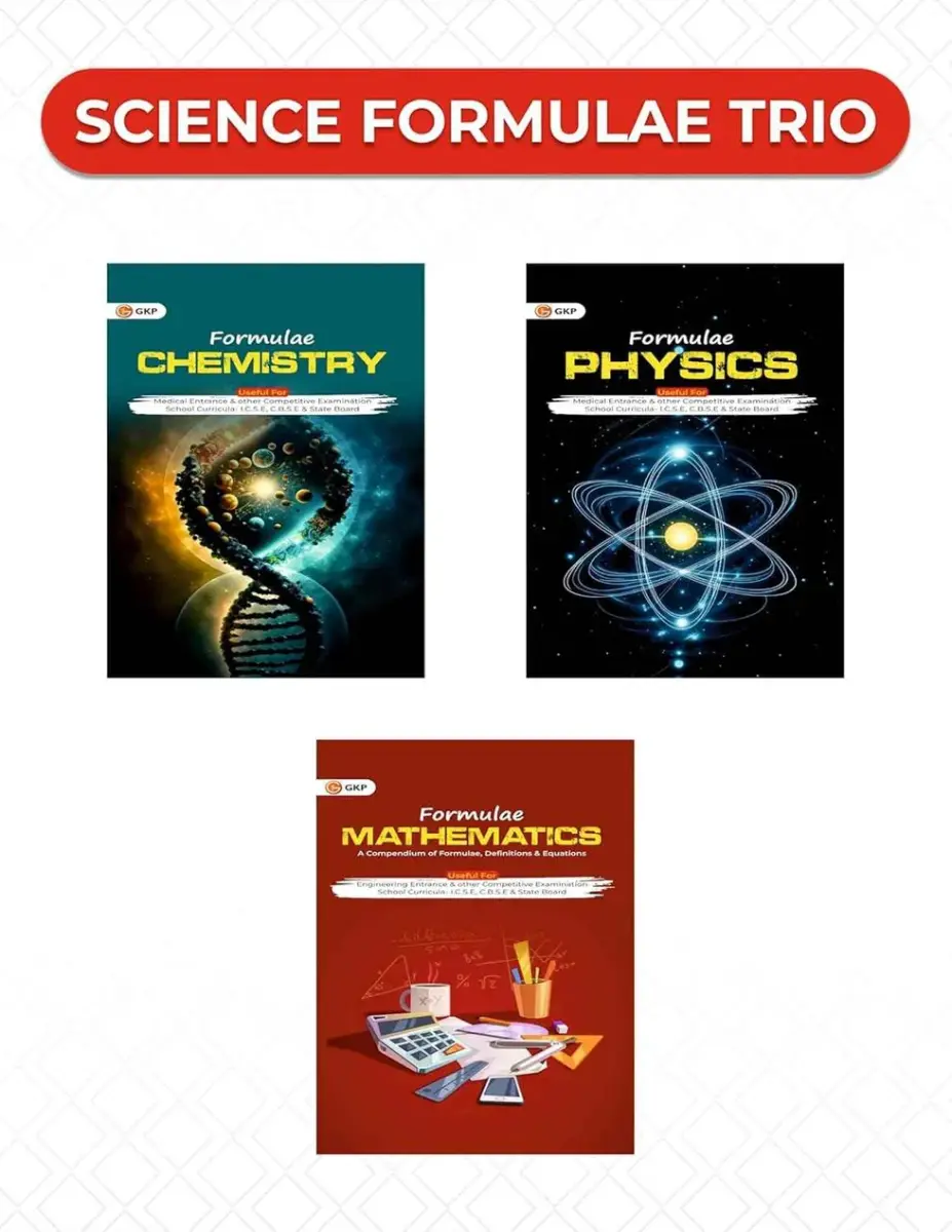 Science Formulae Handbook Trio | Physics + Chemistry + Mathematics | Quick Revision for JEE Main & Advanced, NEET, CBSE Class 11 & 12 | Set of 3