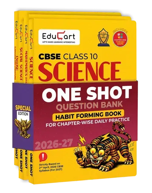 Educart CBSE Class 10 One Shot Question Bank Bundle 2026–27 | Science, Maths Standard, English & SST | Chapterwise NCERT Qs, PYQs & Competency-Based Qs | CBSE 2027 Exam